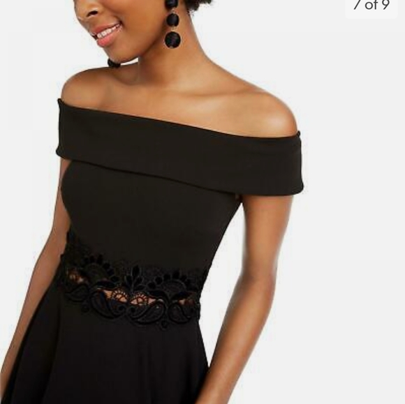 B. Darlin Juniors' Off-The Shoulder Fit & Flare Dress Size 5/6 - Picture 3 of 6